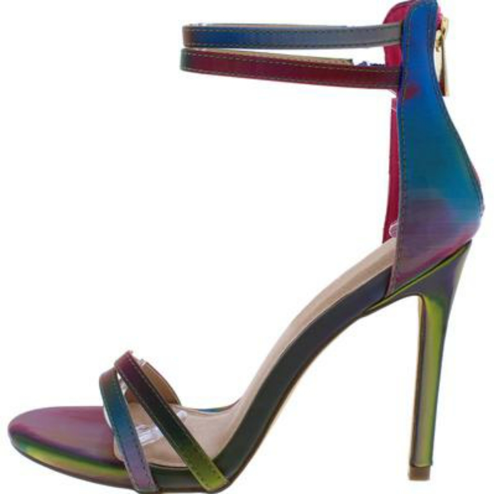 LILIANA Rainbow Ankle Strap Open Toe Heel - Picture 4 of 5